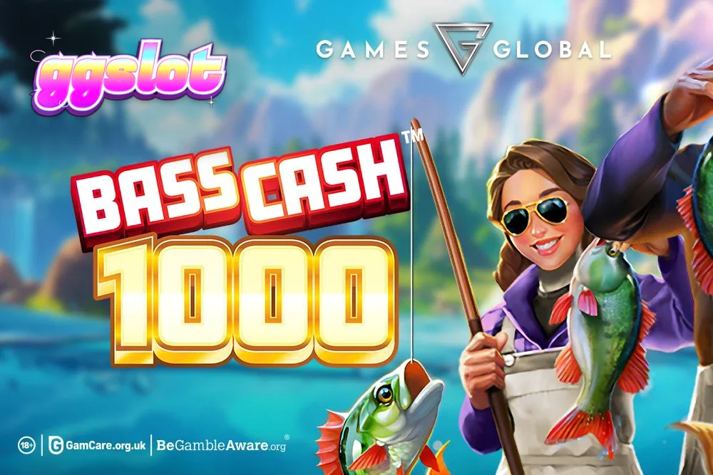 Makulay na disenyo ng Bass Cash 1000 slot machine na may temang pangingisda